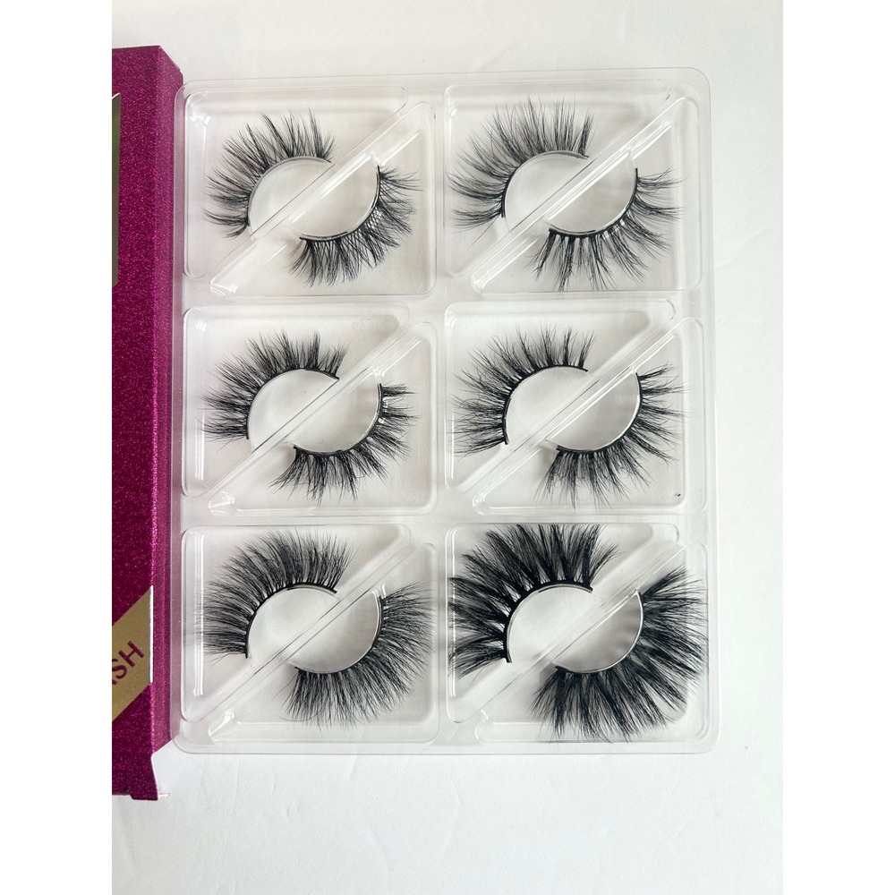 ISEE HAIR False Eyelashes 6 Pairs Set Dramatic Wispy 3D Volume Black Lashes New